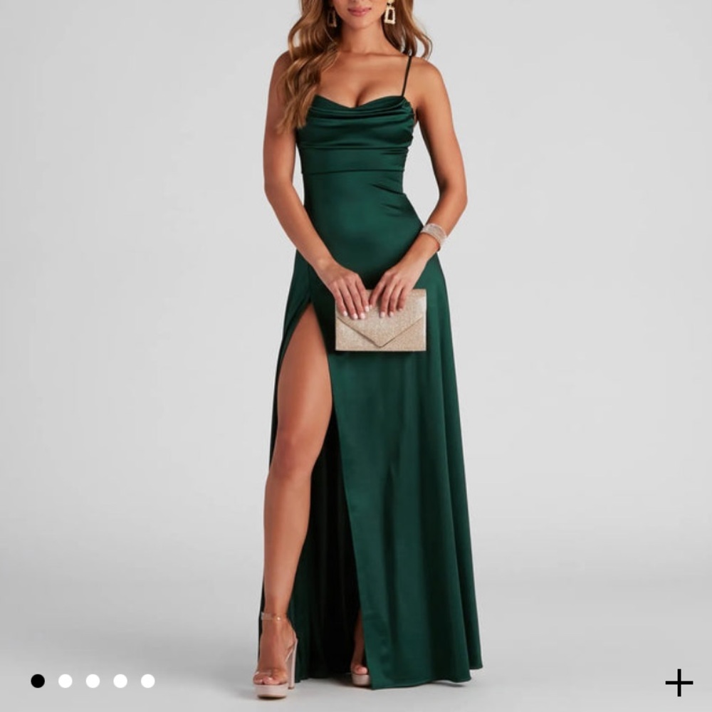 Windsor Marissa Formal Satin Cowl Neck Dress